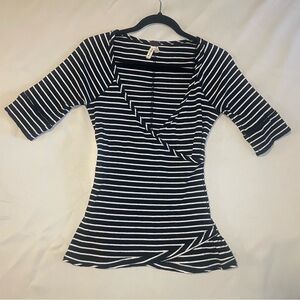 We The Free Striped Black and White Women's Top Large
